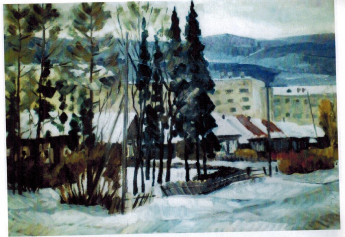 Ул. Учительская (Комсомольская) исчезла в 1977-79 годах, картина художника В. Домнина