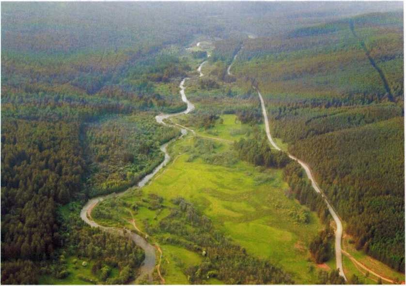 Река Нура и дорога на кордон Отнурок, фото 2015 года