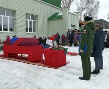 Прощание с участников СВО Александром Михайловичем Засовым в с. Кага